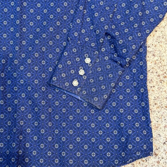 Wrangler George Strait Mens Troubadour Western Shirt Long Sleeve Blue Size Large - Picture 2 of 11